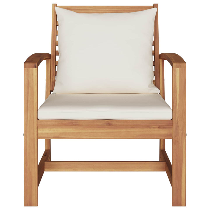 Stol 2 Stk Brun og Creme 65 x 60 x 76,5 cm Massiv Teaktræ