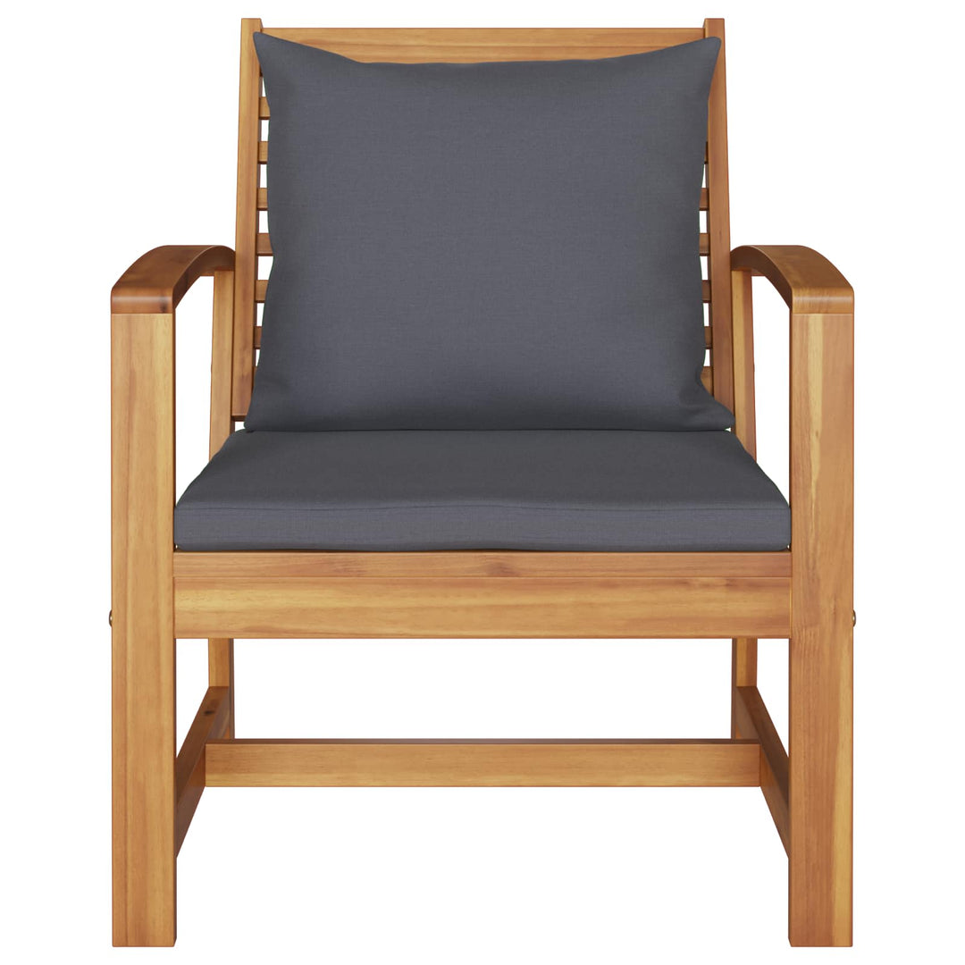 Stol 2 Stk Brun og mørkegrå 65 x 60 x 76,5 cm Massiv Teaktræ