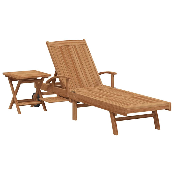 Liggestol 2 pcs Massiv Teaktræ Brun