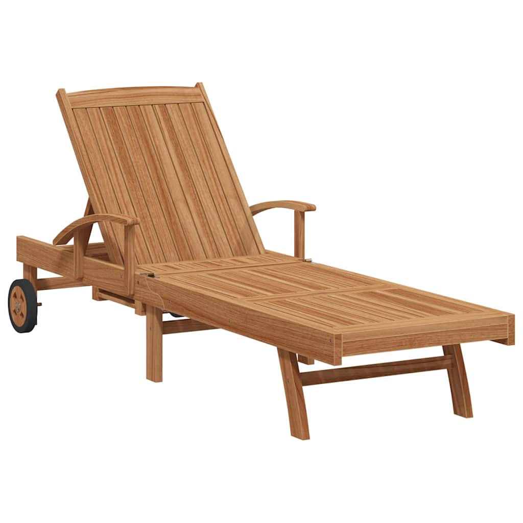 Liggestol 2 pcs Massiv Teaktræ Brun