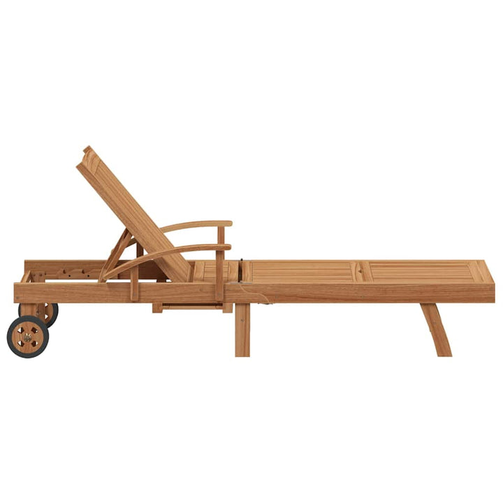 Liggestol 2 pcs Massiv Teaktræ Brun