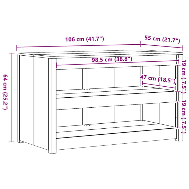 Køkkenskab MEPPEL Brun eg 106 x 55 x 64 cm Massiv fyrretræ