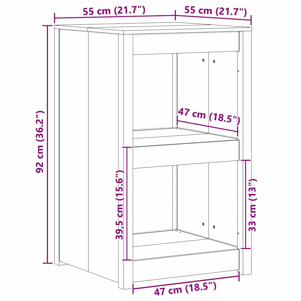 Køkkenskab MEPPEL Hvid 55 x 55 x 92 cm Massiv fyrretræ