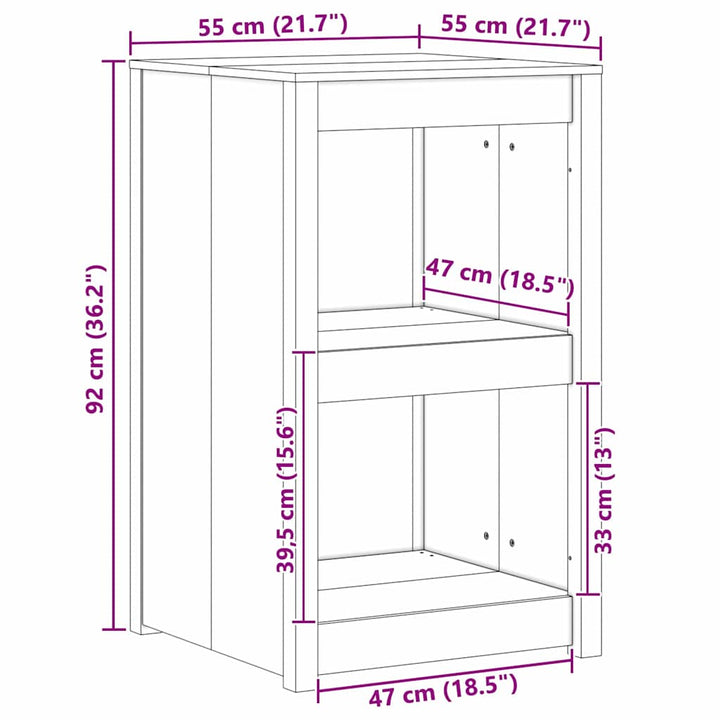 Køkkenskab MEPPEL Hvid 55 x 55 x 92 cm Massiv fyrretræ