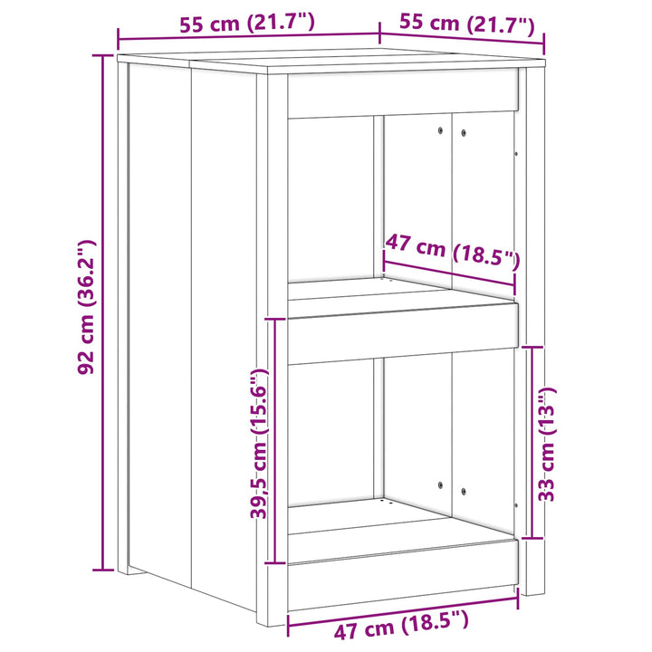 Køkkenskab MEPPEL Hvid 55 x 55 x 92 cm Massiv fyrretræ