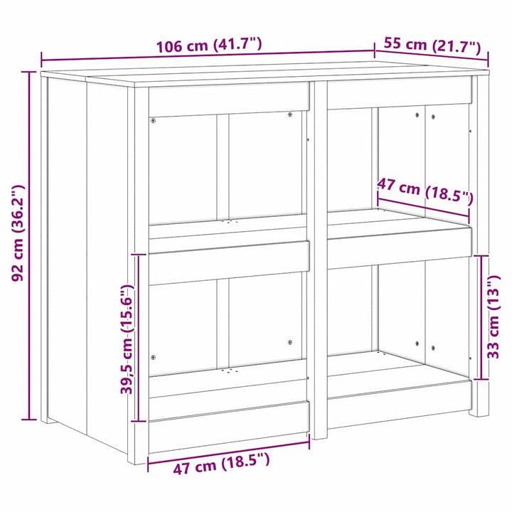 Køkkenskab MEPPEL Douglasgran 106 x 55 x 92 cm