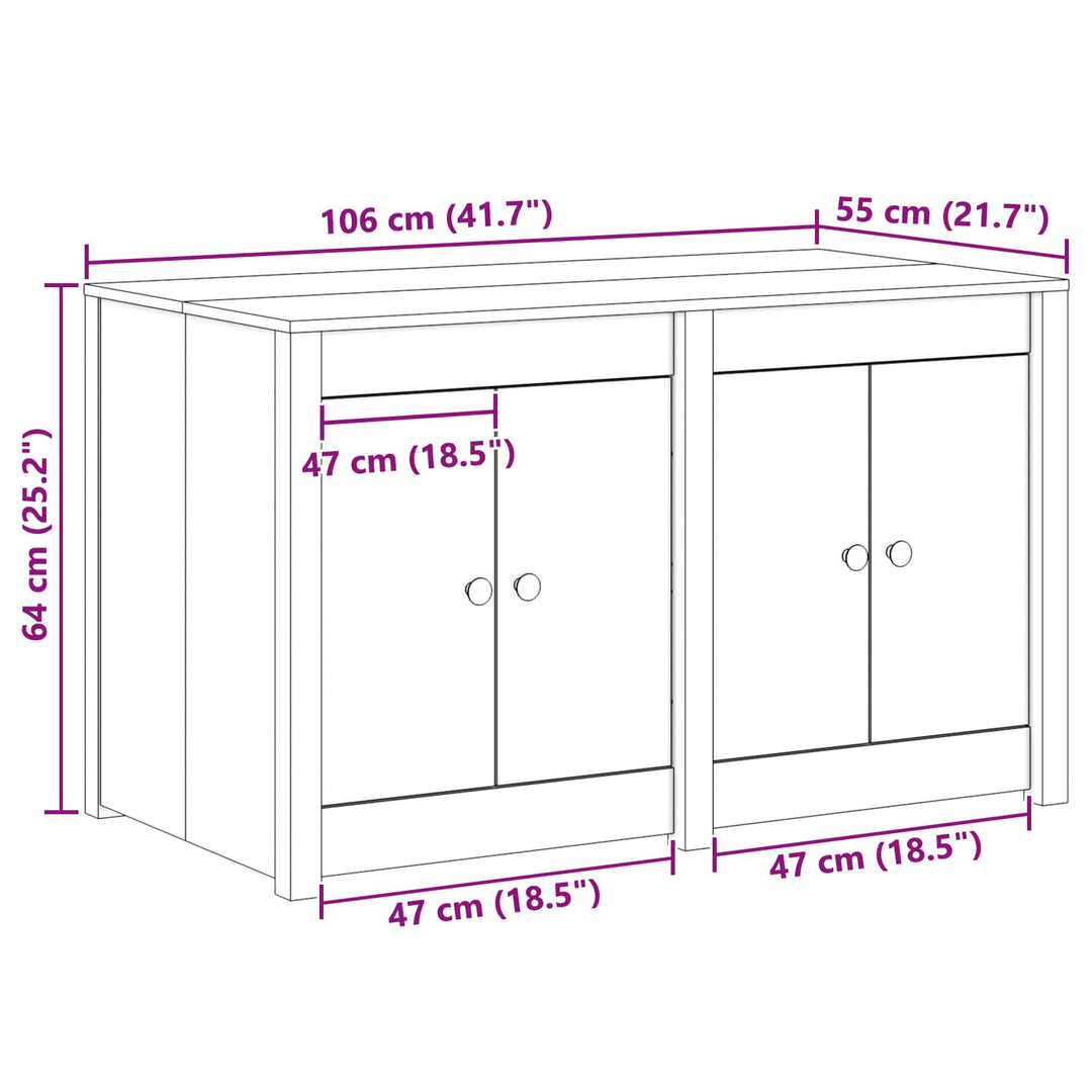 Køkkenskab MEPPEL Hvid 106 x 55 x 64 cm Massivt fyrretræ