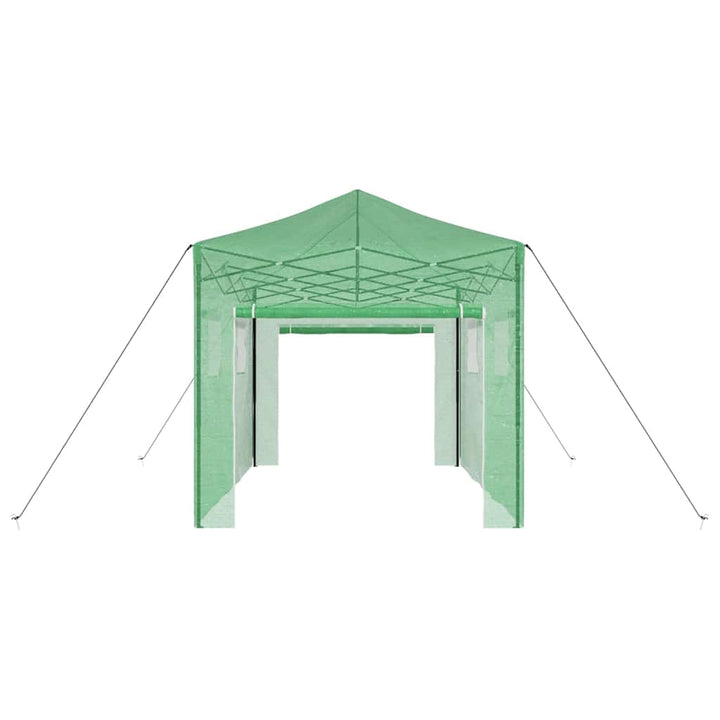 Drivhus med op-poppende ramme Grøn 280 x 410 x 315 cm Jern