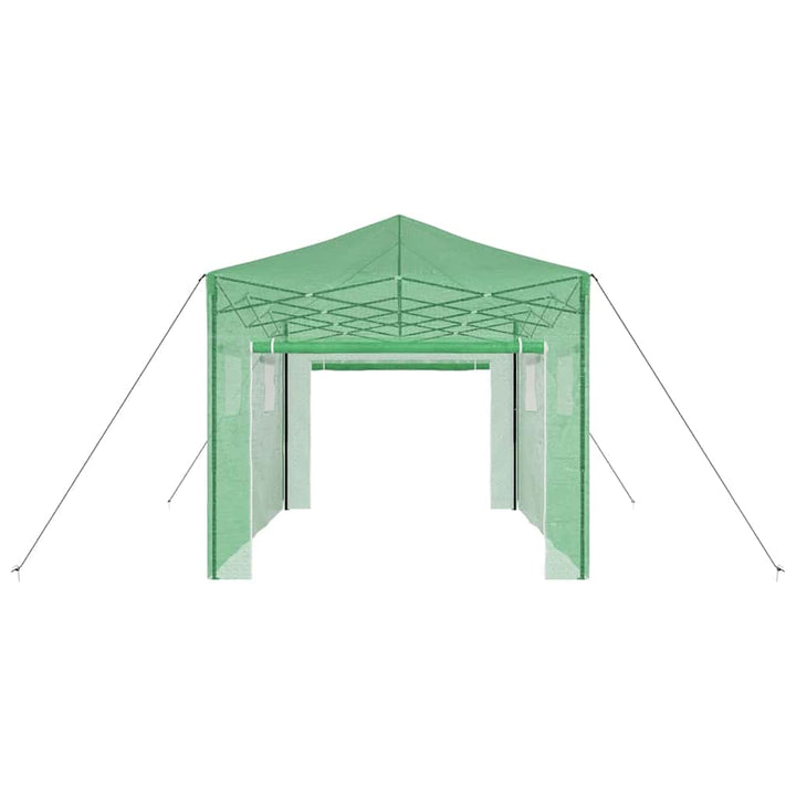 Drivhus med op-poppende ramme Grøn 290 x 430 x 315 cm Jern