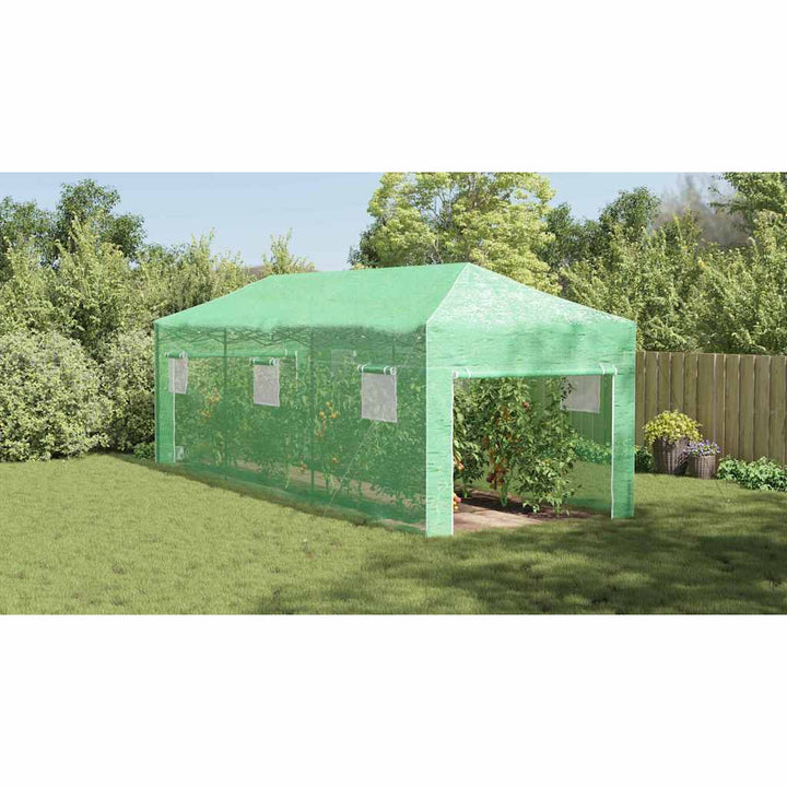 Drivhus med op-poppende ramme Grøn 290 x 870 x 315 cm Jern