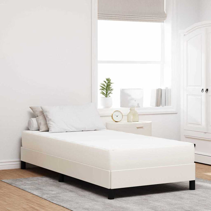 Sengemadras med madras Creme 100 x 200 cm Stof
