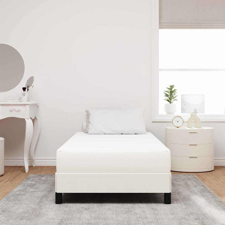 Sengemadras med madras Creme 100 x 200 cm Stof