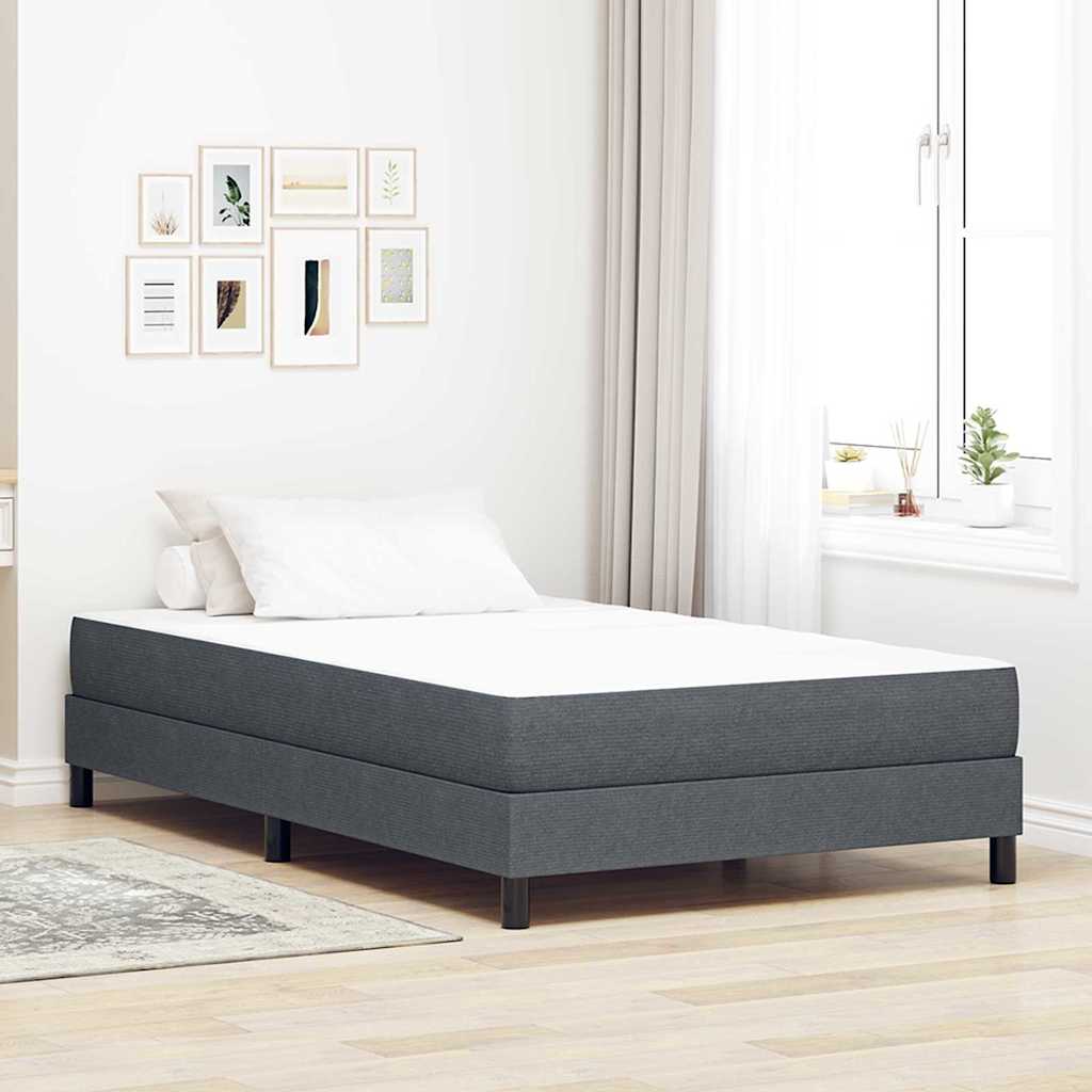 Sengemadras med madras Grå 120 x 190 cm Stof