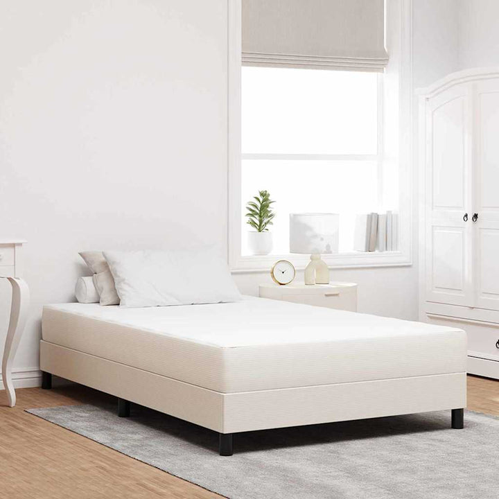 Sengemadras med madras Creme 120 x 200 cm Stof