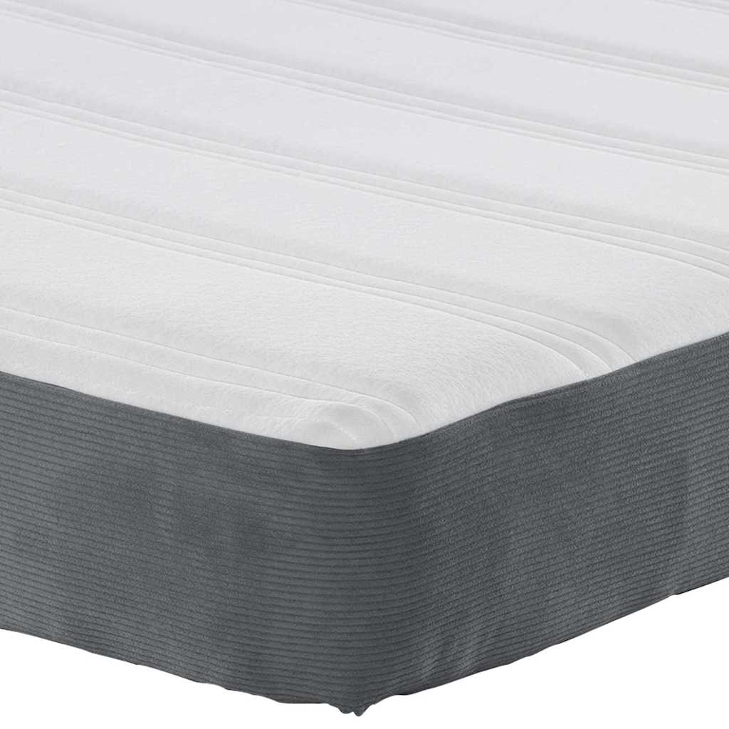 Sengemadras med madras Grå 140 x 190 cm Stof