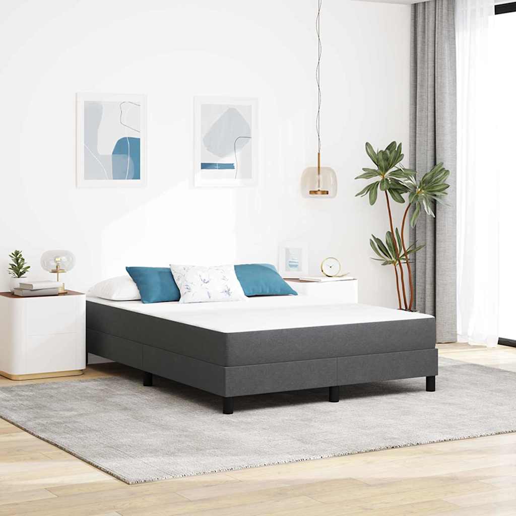 Sengemadras med madras Grå 140 x 190 cm Stof