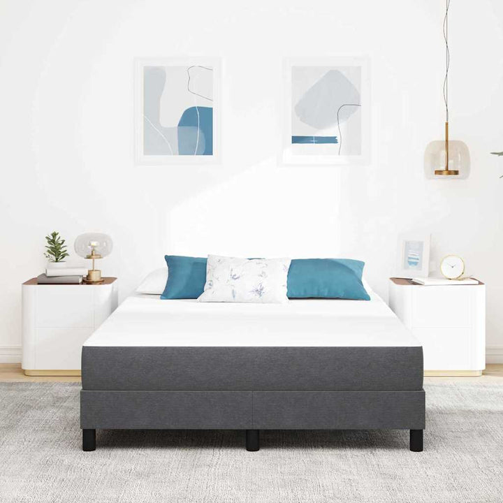Sengemadras med madras Grå 140 x 190 cm Stof