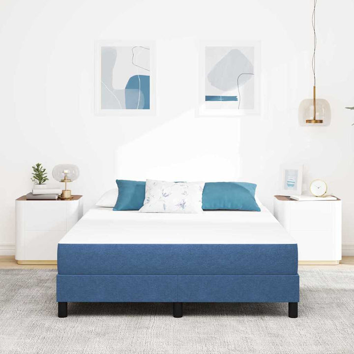Sengemadras med madras Blå 140 x 190 cm Stof