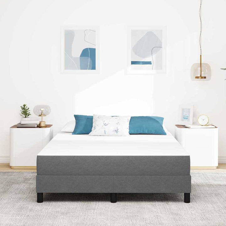 Sengemadras med madras Lysegrå 140 x 200 cm Stof