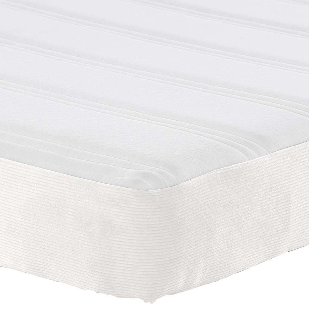 Sengemadras med madras Creme 140 x 200 cm Stof