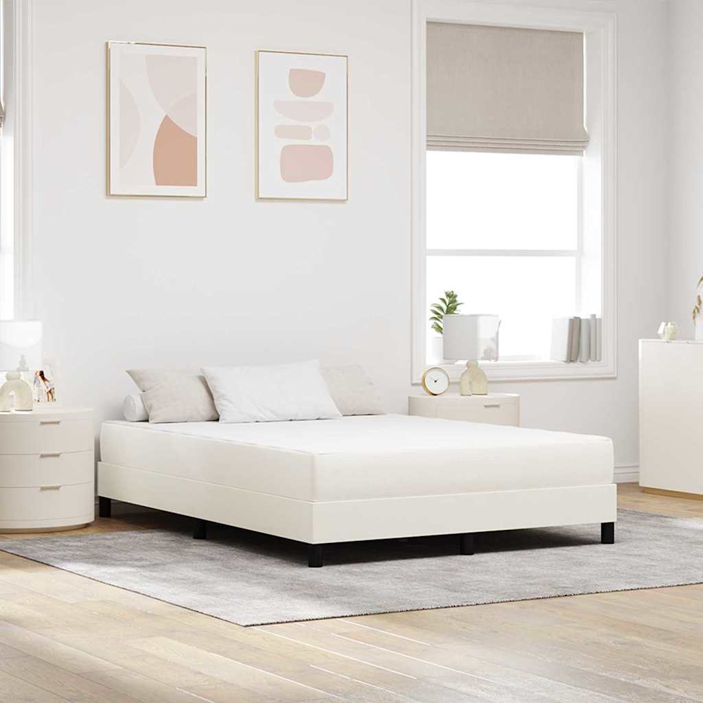 Sengemadras med madras Creme 160 x 200 cm Stof