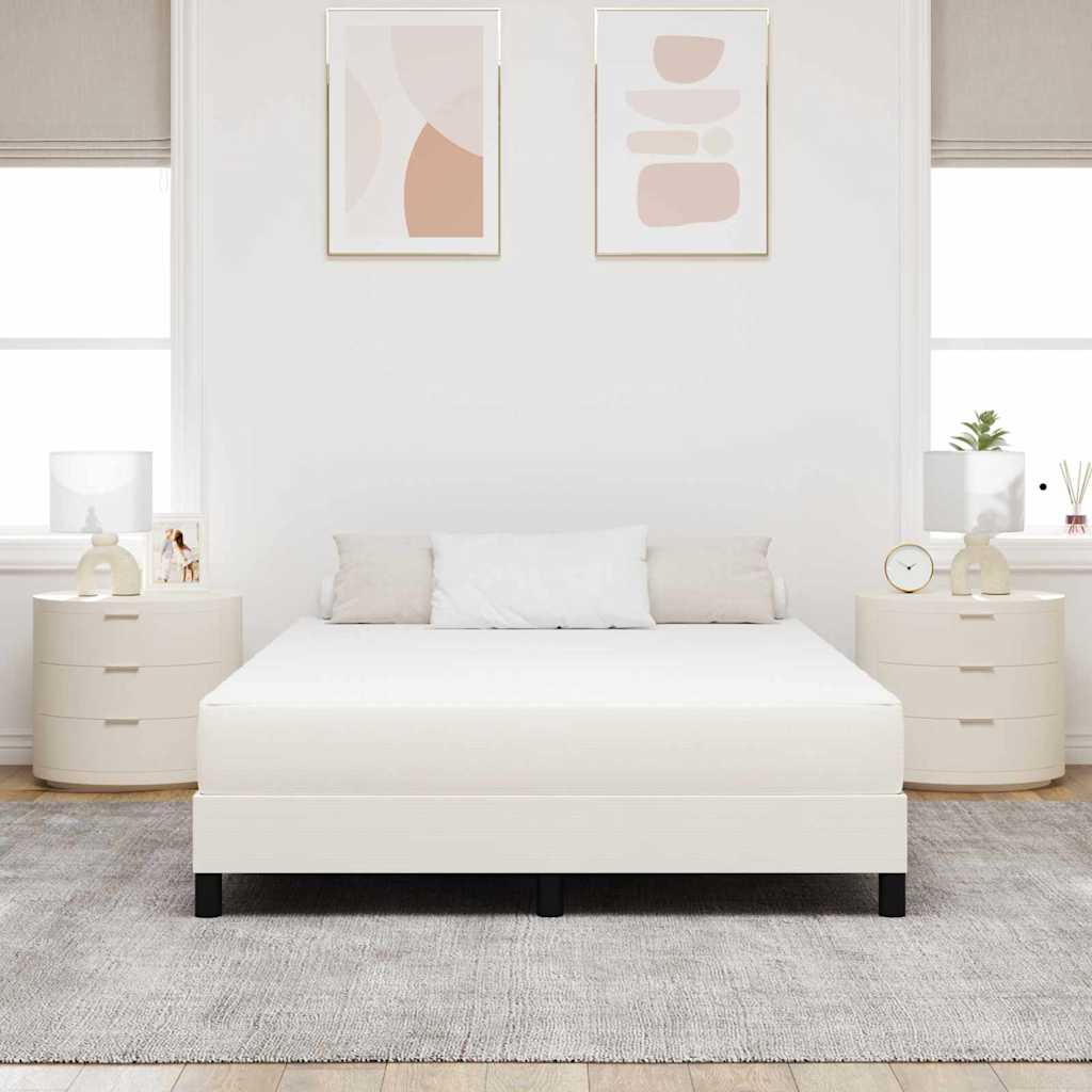 Sengemadras med madras Creme 160 x 200 cm Stof