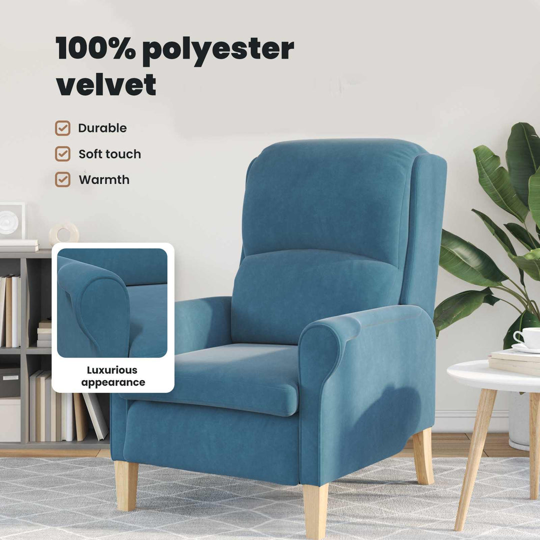 lænestol Blå Fløjl