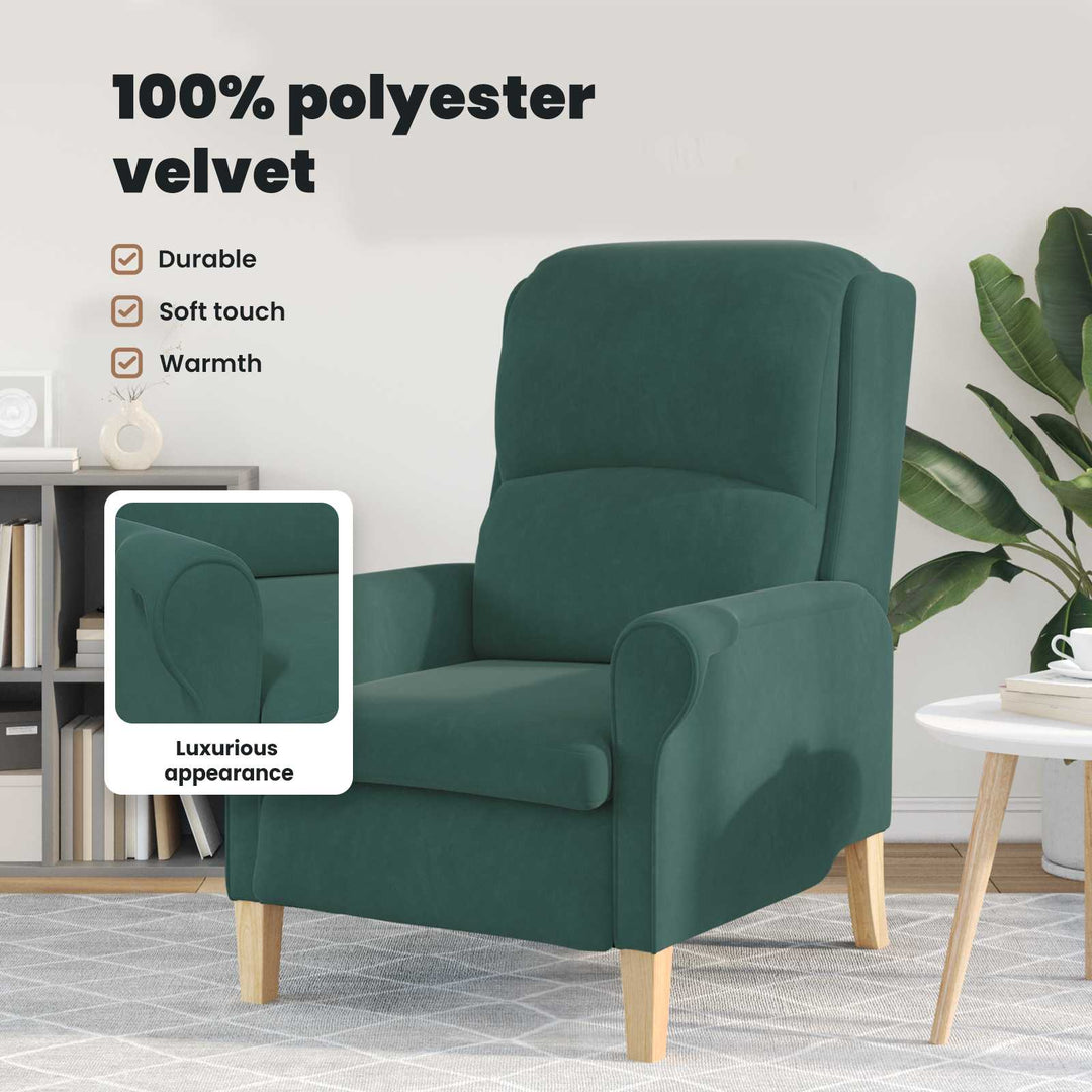 lænestol Mørkegrøn Fløjl
