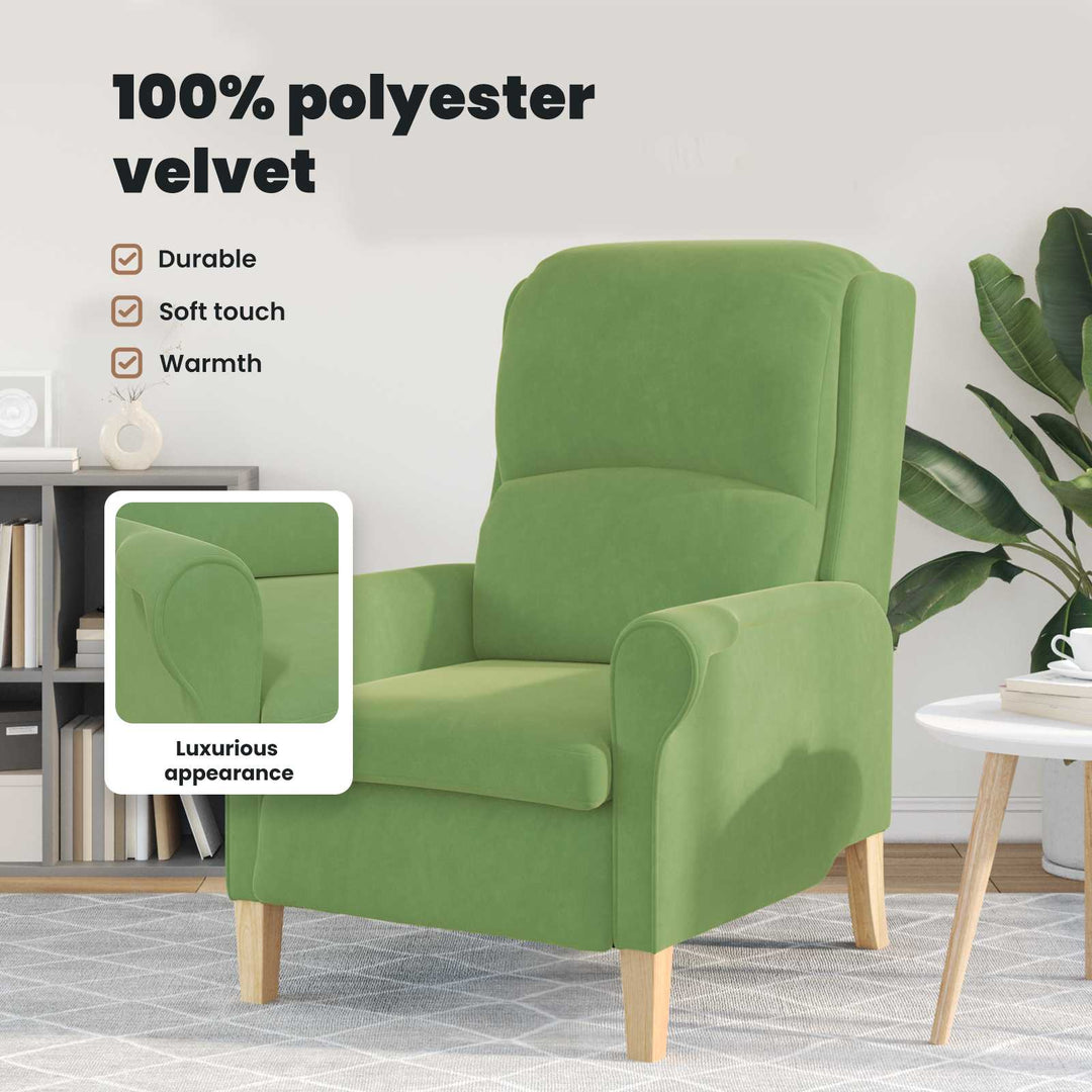 lænestol Lysegrøn Fløjl