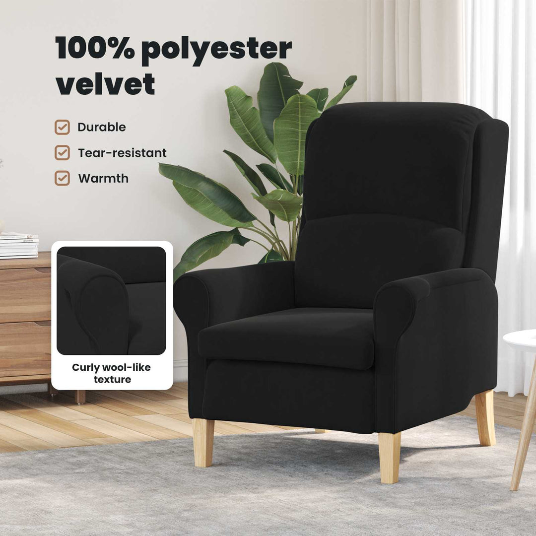 lænestol Sort Fløjl