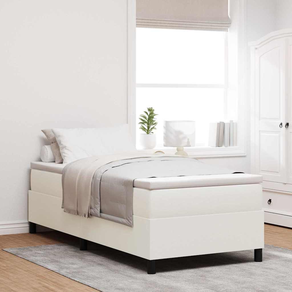 Platform sengestel Creme 90 x 190 cm Velourstof