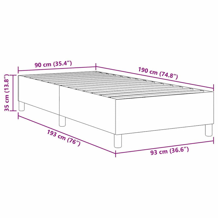 Platform sengestel Creme 90 x 190 cm Velourstof