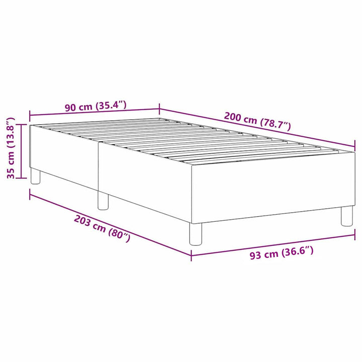 Platform sengestel Mørkegrå 90 x 200 cm Velourstof