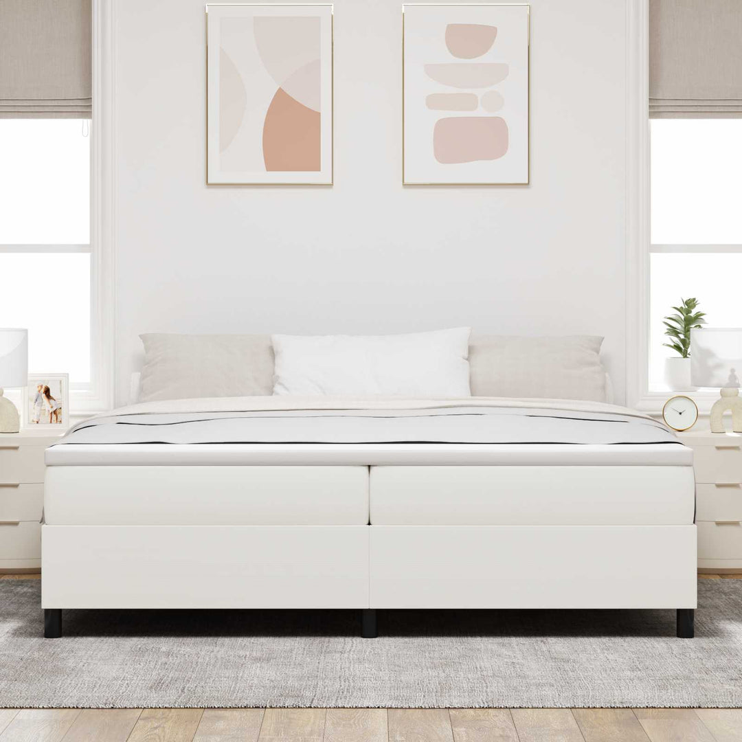 Platform sengestel Creme 200 x 200 cm Velourstof