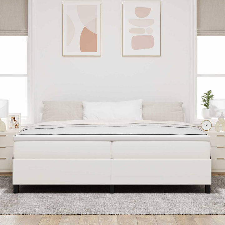 Platform sengestel Creme 200 x 200 cm Velourstof