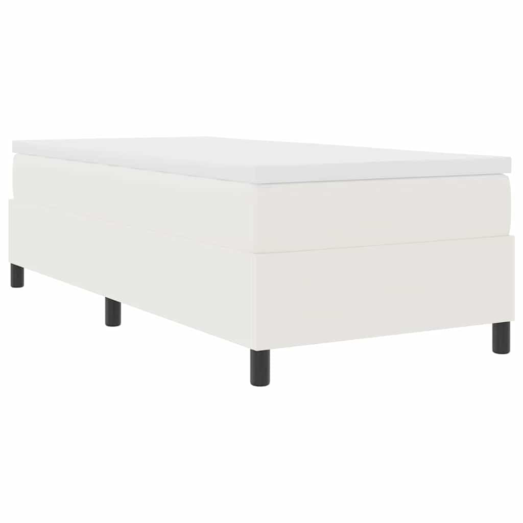 Box spring seng Creme og hvid 90 x 190 cm Velourstof