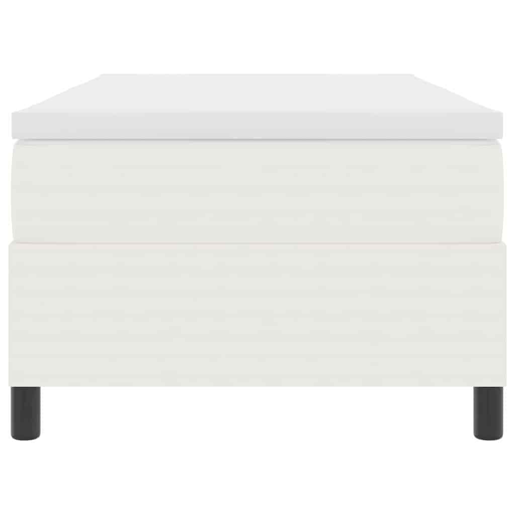 Box spring seng Creme og hvid 90 x 190 cm Velourstof
