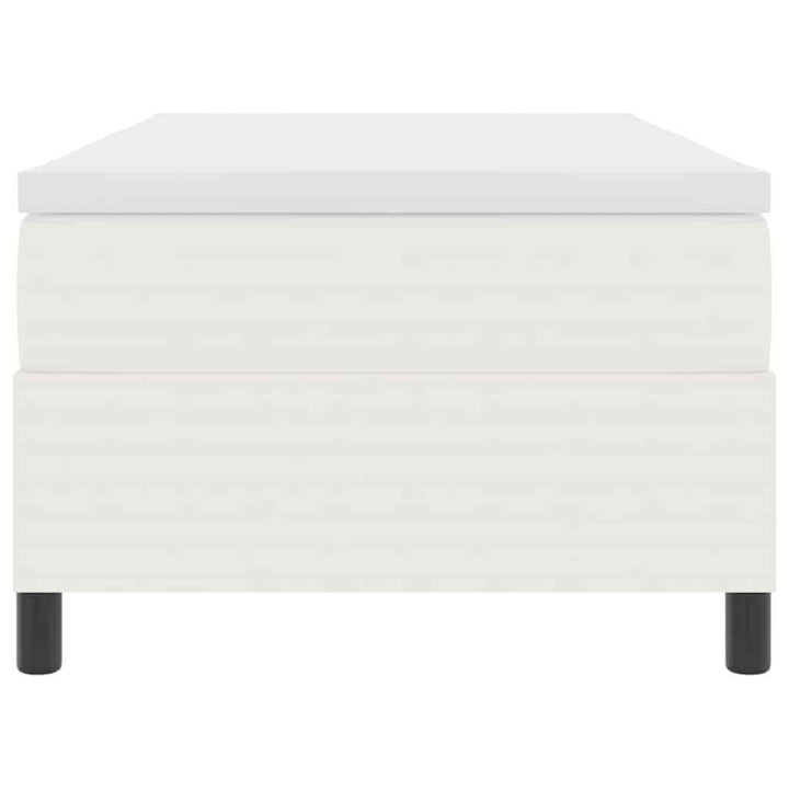 Box spring seng Creme og hvid 90 x 190 cm Velourstof