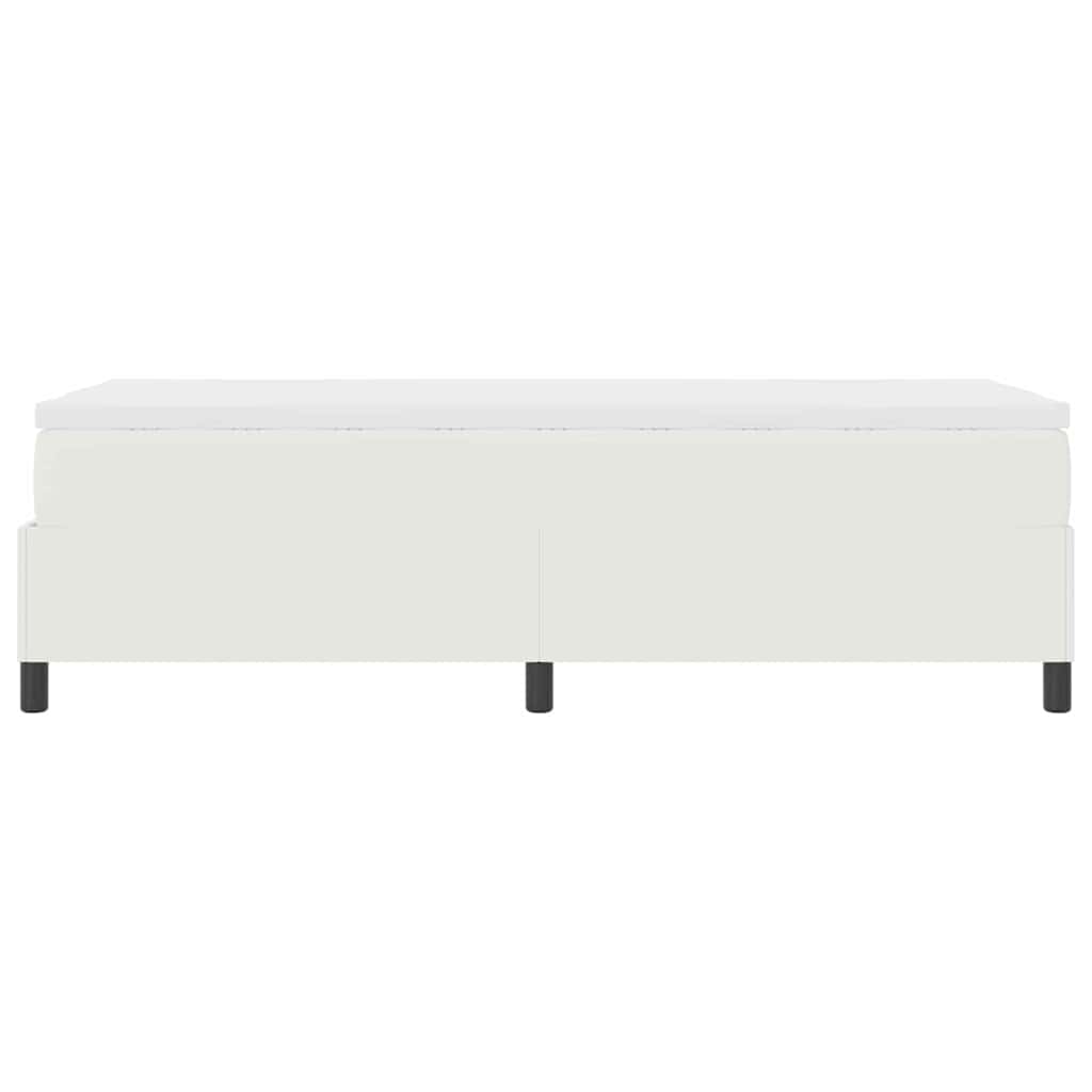 Box spring seng Creme og hvid 90 x 190 cm Velourstof
