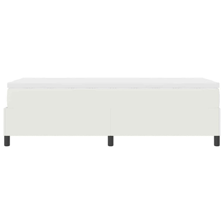 Box spring seng Creme og hvid 90 x 190 cm Velourstof