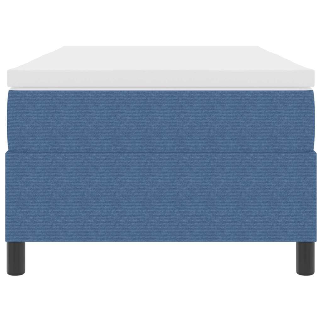 Box spring seng Blå og Hvid 90 x 190 cm Velourstof