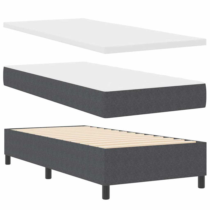 Box spring seng Mørkegrå og Hvid 100 x 200 cm Velourstof