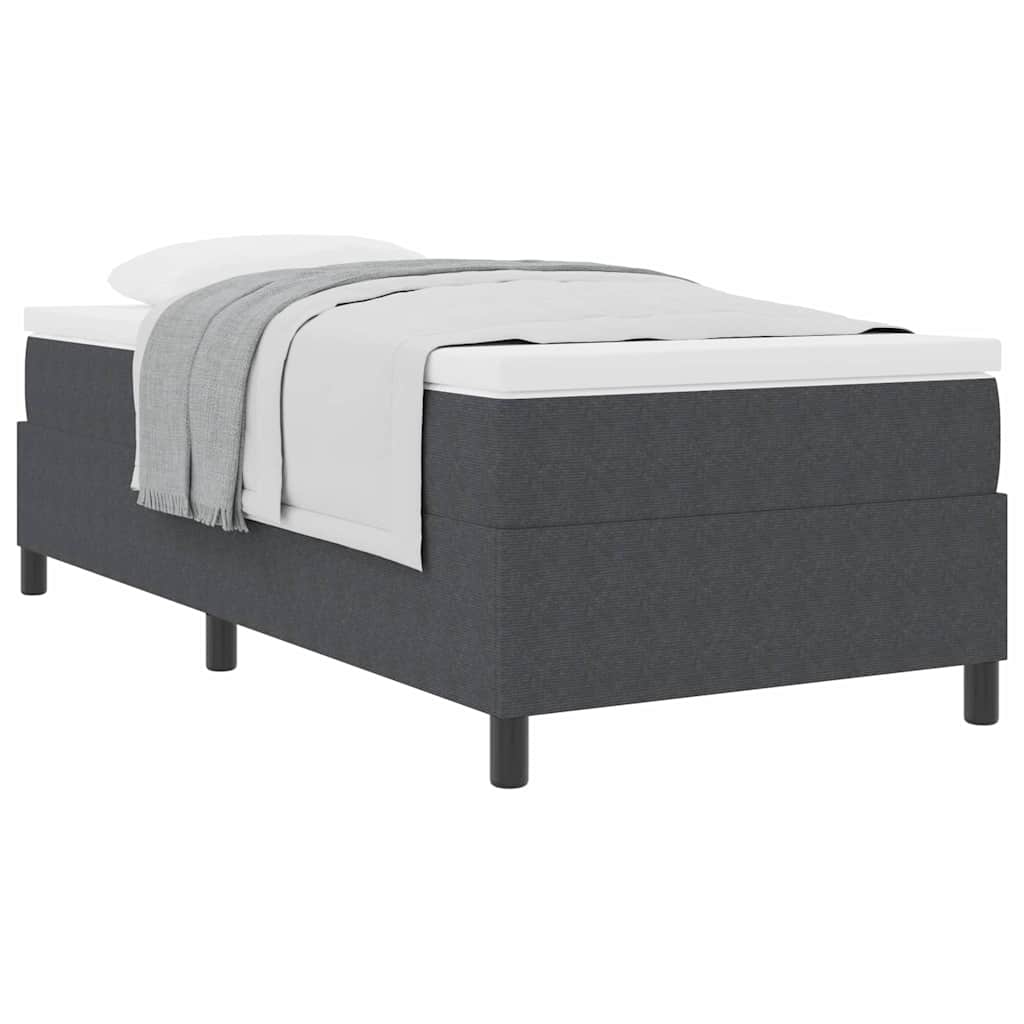 Box spring seng Mørkegrå og Hvid 100 x 200 cm Velourstof
