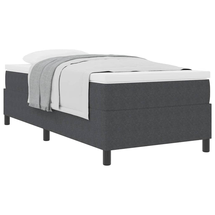 Box spring seng Mørkegrå og Hvid 100 x 200 cm Velourstof