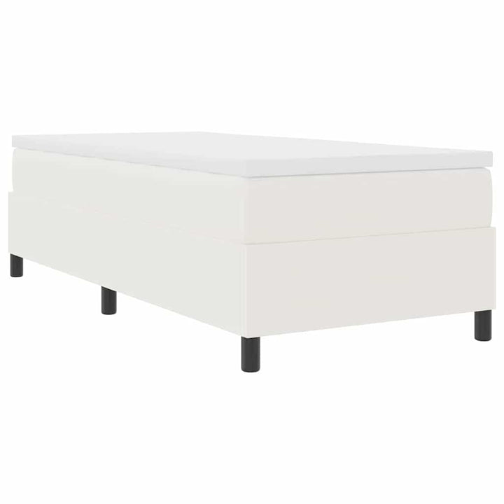 Box spring seng Creme og hvid 100 x 200 cm Velourstof
