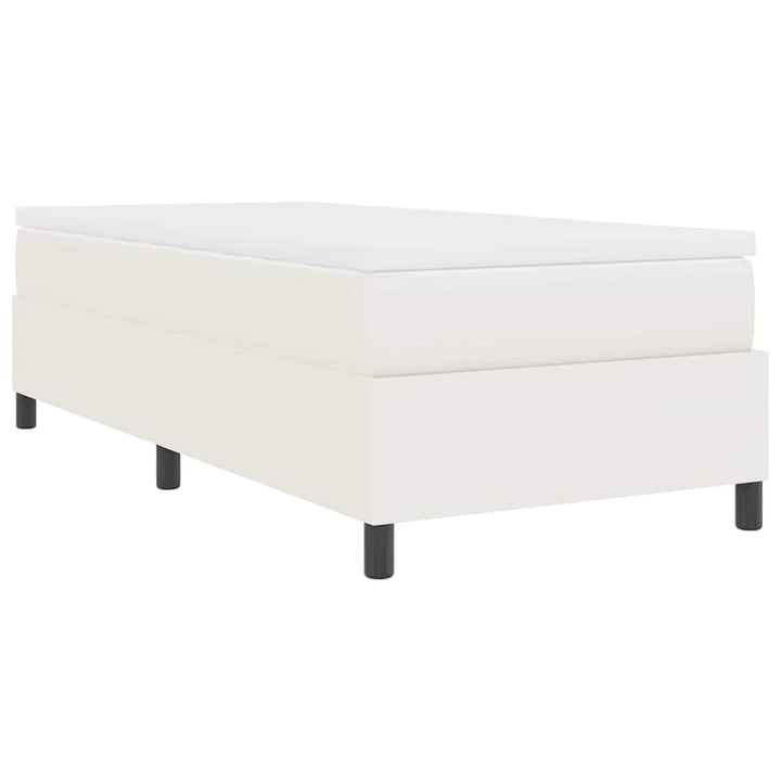 Box spring seng Creme og hvid 100 x 200 cm Velourstof