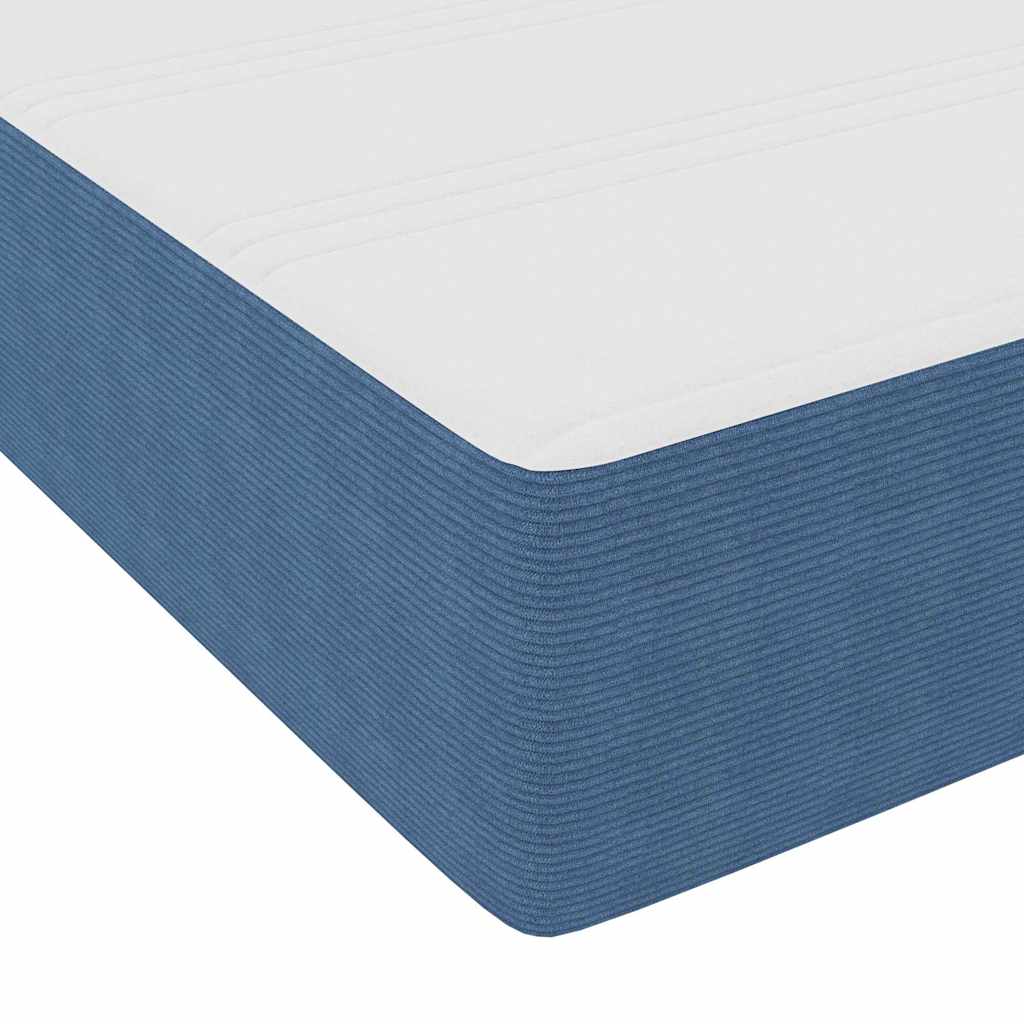 Box spring seng Blå og Hvid 100 x 200 cm Velourstof