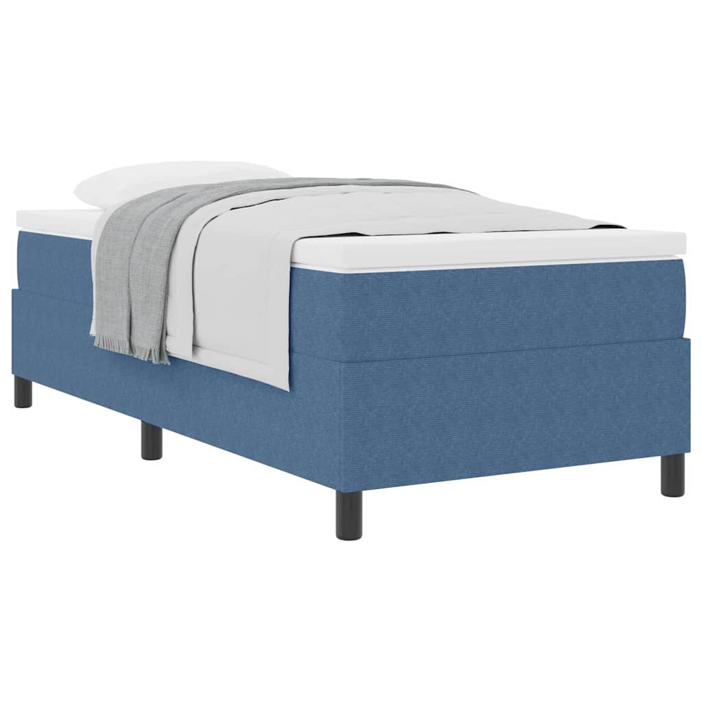 Box spring seng Blå og Hvid 100 x 200 cm Velourstof