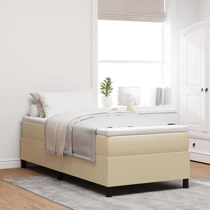 Box spring seng Lys Grå og Hvid 100 x 200 cm Velourstof