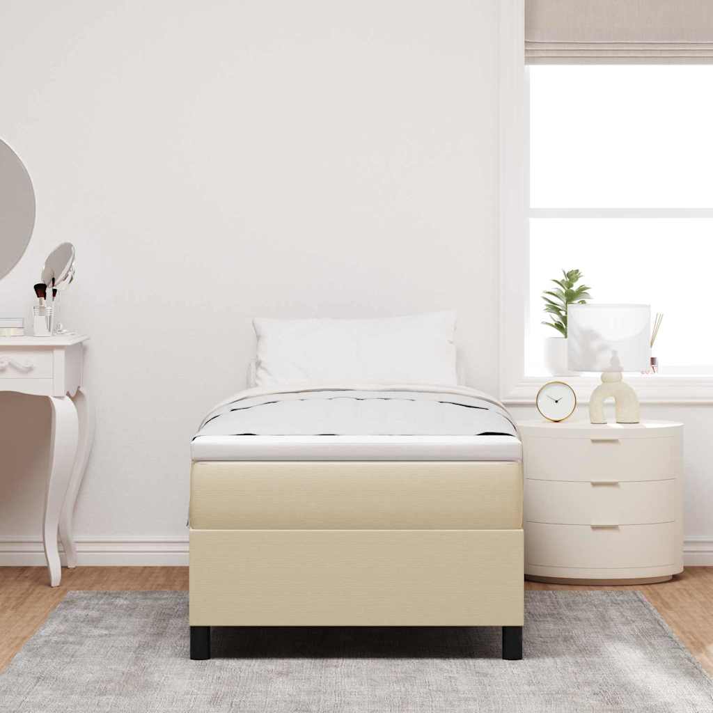 Box spring seng Lys Grå og Hvid 100 x 200 cm Velourstof